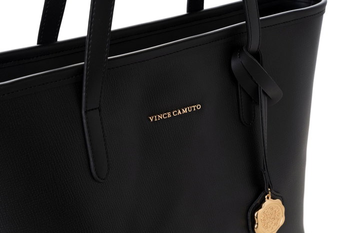 Vince Camuto Bolso Tote Negro Taormina - 100% Piel de Polivinilo Lujoso y Versátil